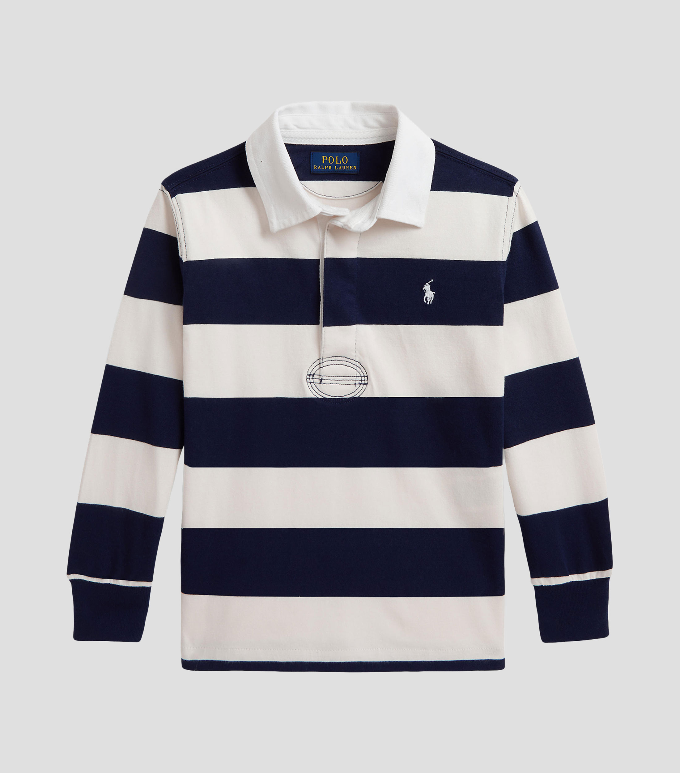 Playera tipo polo manga larga de rayas Bebé